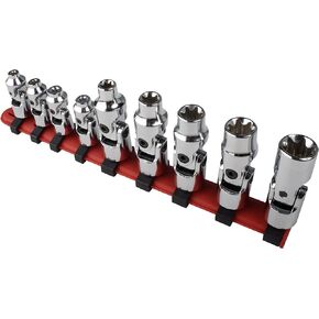 SUNEX TOOLS 9912 1/4-Inch Drive Universal External Star Socket Set, 1/4-Inch - 3/8-Inch, 9-Piece
