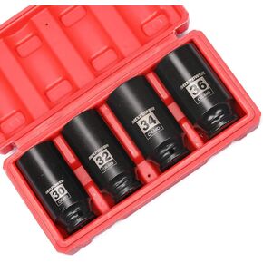 MIXPOWER 8-Piece 1/2-Inch Drive Deep Impact Socket Set,12 Point, Metric, CR-MO, 29,30 32 34 35,36,38,39mm, Heavy Duty Impact Socket Set