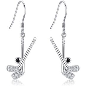 Hockey Earrings Sterling Silver Hockey Drop Earrings Fun Hockey Sports Jewelry Gifts for Hockey Lovers in Kuwait