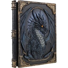 Mazeran 3D Dragon Hardcover Embossed Journal, Vintage Handmade D&D Dragon Polystone B6 Blank Craft Writing Sketch Notebook Diary Notepad, Home Ornament Artistic Fantasy Decoration