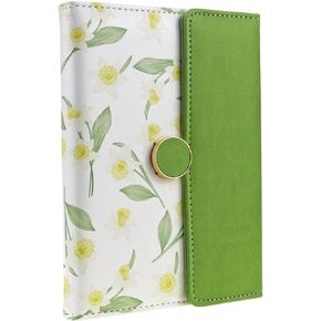 Mazeran Floral Magnetic Journals, Elegant Faux Leather Hard Cover B6 Executive Notebook Travel Diary, sunflowers