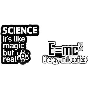 Mass And Energy Equation Letter Enamel Pin Milk Coffee,Science Like Magic But Real Science Brooch Metal Badge For Backpacks