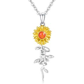 Sunflower Faith Cross Necklace 925 Sterling Silver Christian Catholic Inspirational Pendant Necklace Protection Spiritua Faithing Jewelry Gifts for Women