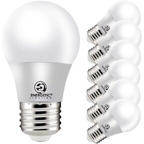 ENERGETIC A15 Refrigerator Bulbs 40 Watts Equivalent (5.5W), LED Appliance Dimmable Light Bulbs, Daylight 5000K, E26 Base, UL Listed, 6 Packs