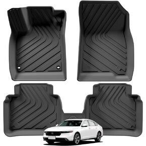 SMABEE Fit for Honda Accord 2024 2023 Floor Mats All Weather Floor Liners for 2024 Accord Accessories Hybrid Car Mat TPE Protective Pads Anti-Slip Waterproof Interior (3PCS)