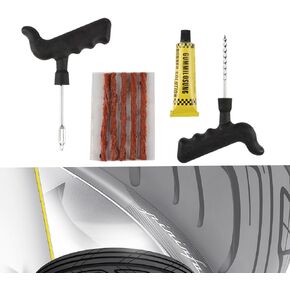 Pack-8 T-Shape Car Tire Repair Plugs with Glue, Tire Repair Tool Kit, Automobile Maintenance Tool Replacements, Universal for Most Cars, Trucks and Vans (Multicolored)