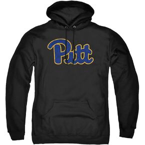 University of Pittsburgh Official Distressed Primary Logo Unisex Adult Pull-Over Hoodie ,White