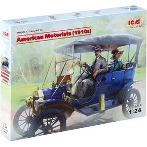 ICM 24013 Plastic Figure Models American Motorists (1910s) (1 Male, 1 Female Figures) - Scale 1:24
