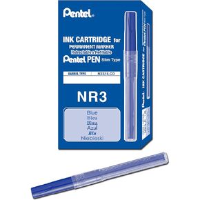 Pentel Refill Ink For Handy Lines Permanent Marker, Black Ink, Box of 12 (NR3-A)