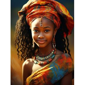 SKRYUIE 5D African Man Diamond Art Painting Kits - DIY Diamond Art African American, Full Round Drill - Crystal Embroidery Cross Stitch - Adult Craft for Wall & Office Decor - 12x16 inch 4