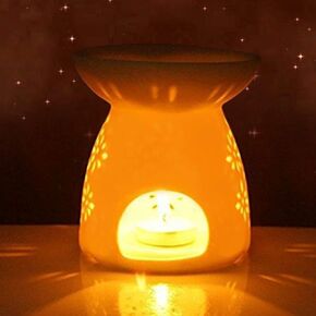 Essential Oil Burner, Ceramic Wax s Warmer, Ceramic Candle Holder for Home Relaxation, Bedroom Decoration(Love)