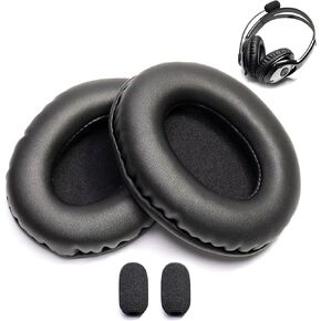 Ear Pads Foam Cushion Microphone Cover Compatible with Microsoft LifeChat LX-3000 LX 3000 Headset Life Chat Headphone (Pu Leather Ear Pads+Microphone Cover)