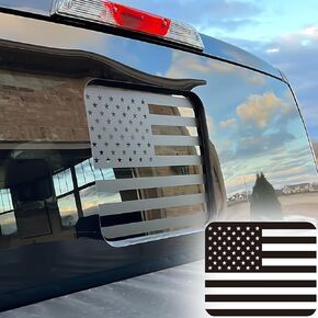 ملصق علم الولايات المتحدة الأمريكية للنافذة الخلفية للشاحنة، ملصق وملصق للسيارة، ملصق أمريكي للنافذة الوسطى الخلفية لشاحنة الالتقاط، شارات النافذة الخلفية للشاحنة لدودج رام 2009-2024 (TZ22) in Kuwait