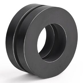 TRYMAG Ferrite Ring Magnets, Ceramic Magnets Round Magnets with Hole, OD2.36" x ID1.26" x 10mm Round Disc Donut Magnets, Ceramic Magnets for DIY, Science Projects Industria-Pack of 2