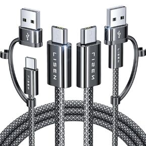 LISEN Micro USB Cable, 2-Pack USB to Micro USB Cable, Nylon Micro USB Charging Cable[3.3FT], High Speed Micro USB Fit for Kindle, Samsung Galaxy S7/S6/S5, Note 5/4/S3, PS4/Xbox one