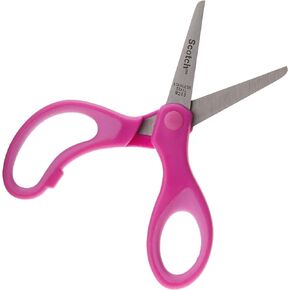 Scotch 5" Soft Touch Blunt Kid Scissors, Magenta, Ideal for School and at-Home Crafting Projects (1442B)