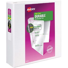 Avery Durable View Binder with 3-Inch Slant Ring, Holds 8.5 Inch x 11 Inch Paper, White, 1 Binder (17042) in Saudi Arabia