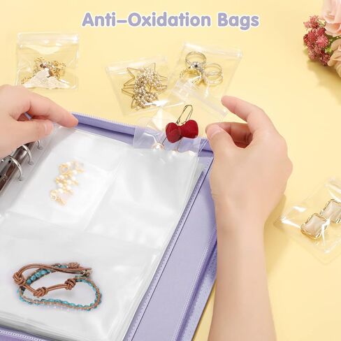 Bundle: Jewelry Travel Organizer Case PU Leather Jewelry Storage Book + Double Layer Jewelry Travel Organizer Case for Necklaces, Earrings, Bracelets(Lilac Purple+Rose Gold) in Kuwait