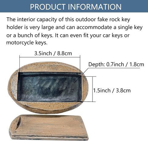 Fake Rock Hidden Key Box for outside- Looks Feels Like Real Stone - Safe Resin Spare Hide a Key Outside for Outdoor Garden or Yard (Stone and Turtle Style) in Saudi Arabia