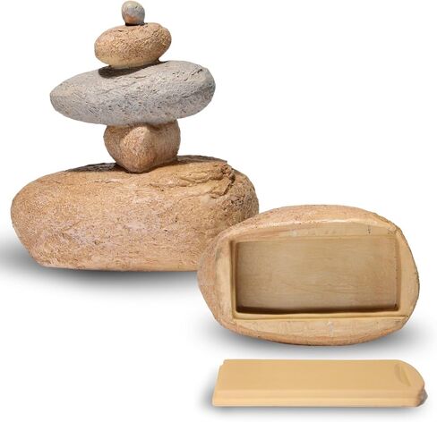 Fake Rock Hidden Key Box for outside- Looks Feels Like Real Stone - Safe Resin Spare Hide a Key Outside for Outdoor Garden or Yard (Stone and Turtle Style) in Saudi Arabia