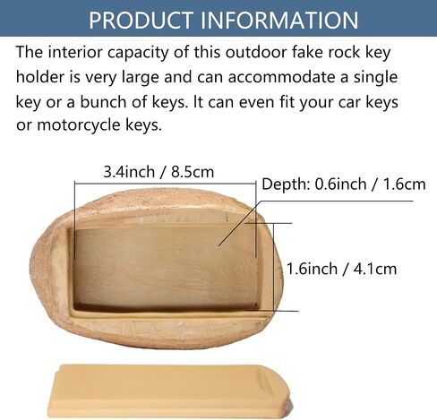 Fake Rock Hidden Key Box for outside- Looks Feels Like Real Stone - Safe Resin Spare Hide a Key Outside for Outdoor Garden or Yard (Stone and Turtle Style) in Saudi Arabia