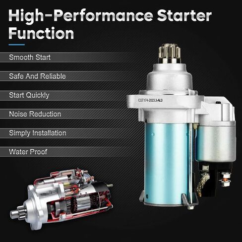 New Starter Compatible with 2.5l Audi Tt Quattro 2012-2013, for Beetle 06-14, for Golf 10-14 for Alltrack 17-19, for Jetta 05-14, for Passat 2012-2014 (Automatic Transmission) Replaces# 410-24110 in Saudi Arabia
