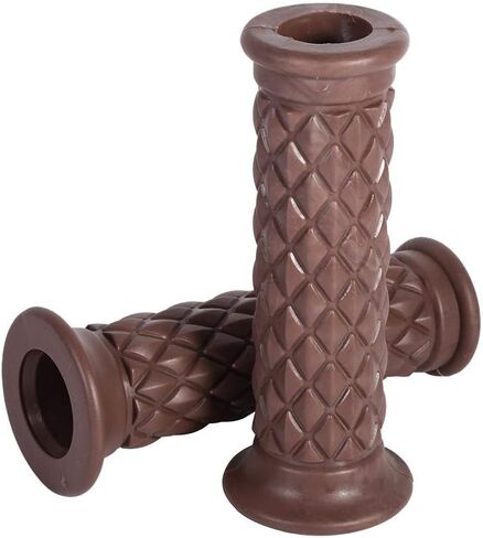 1 Pair of 7/8" 22mm Universal Rubber Motorcycle Modified Handlebar Hand Grips Bar End Hot(Coffee) in Saudi Arabia