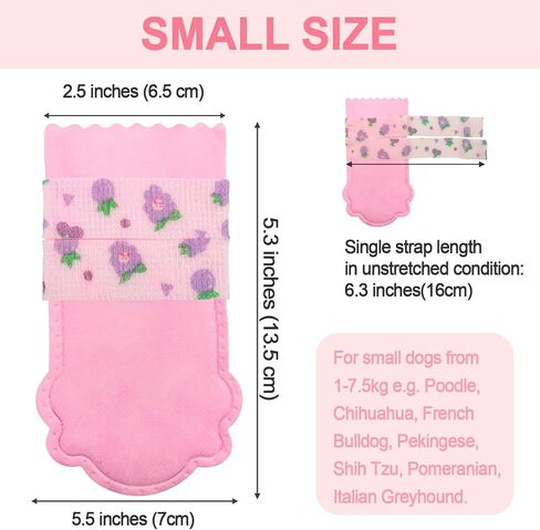 20PCS Dog Shoes,Double Layer Breathable Dog Shoes,Dog Paw Protector,Dog Booties to Prevent Licking,Disposable Dog Booties with Adjustable Double Bandages.(Pink) (Purple Grape Pattern,S) in Kuwait