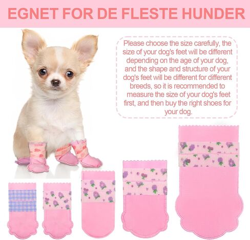 20PCS Dog Shoes,Double Layer Breathable Dog Shoes,Dog Paw Protector,Dog Booties to Prevent Licking,Disposable Dog Booties with Adjustable Double Bandages.(Pink) (Purple Grape Pattern,S) in Kuwait