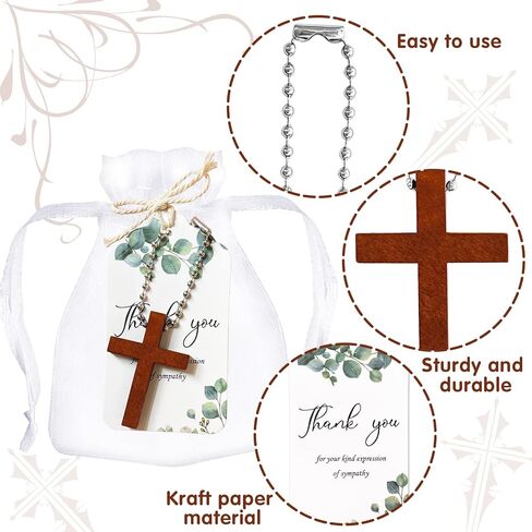 50 مجموعة من سلاسل المفاتيح الخشبية المتقاطعة هدايا الجنازة للاحتفال بديكورات الحياة، ضيوف الجنازة، أصدقاء العائلة والأحباء in Kuwait