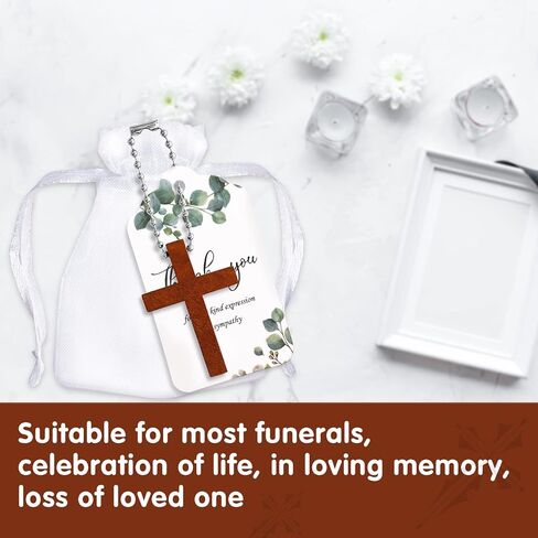 50 مجموعة من سلاسل المفاتيح الخشبية المتقاطعة هدايا الجنازة للاحتفال بديكورات الحياة، ضيوف الجنازة، أصدقاء العائلة والأحباء in Kuwait