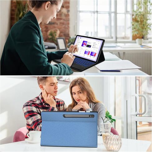 Touchpad Samsung Galaxy Tab S8 Plus/S7 FE/S7 Plus 12.4" Keyboard Case, 7 Colors Backlit Keyboard Cover with S Pen Holder & Detachable Bluetooth Keyboard for Tab S7 FE 2021/S7 Plus 2020/S8+ 2022 (Blue) in Saudi Arabia