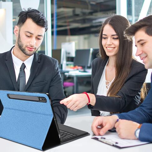 Touchpad Samsung Galaxy Tab S8 Plus/S7 FE/S7 Plus 12.4" Keyboard Case, 7 Colors Backlit Keyboard Cover with S Pen Holder & Detachable Bluetooth Keyboard for Tab S7 FE 2021/S7 Plus 2020/S8+ 2022 (Blue) in Saudi Arabia
