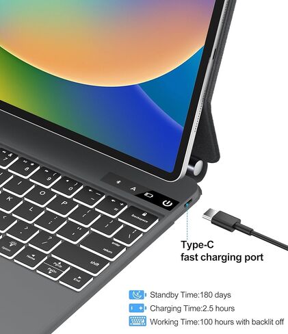 KVAGO Keyboard Case for iPad Air 13 2024 and iPad Pro 12.9 (6th, 5th, 4th, 3rd Gen),Magic Keyboard for iPad Pro 12.9, Magnetic Keyboard Case with Multi-Touch Trackpad,Grey in Saudi Arabia