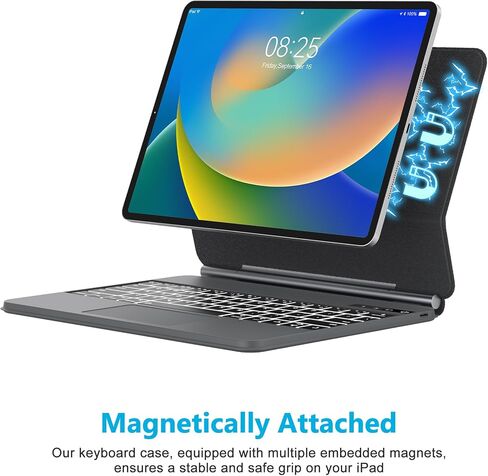 KVAGO Keyboard Case for iPad Air 13 2024 and iPad Pro 12.9 (6th, 5th, 4th, 3rd Gen),Magic Keyboard for iPad Pro 12.9, Magnetic Keyboard Case with Multi-Touch Trackpad,Grey in Saudi Arabia
