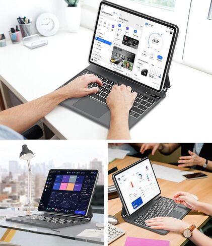 KVAGO Keyboard Case for iPad Air 13 2024 and iPad Pro 12.9 (6th, 5th, 4th, 3rd Gen),Magic Keyboard for iPad Pro 12.9, Magnetic Keyboard Case with Multi-Touch Trackpad,Grey in Saudi Arabia