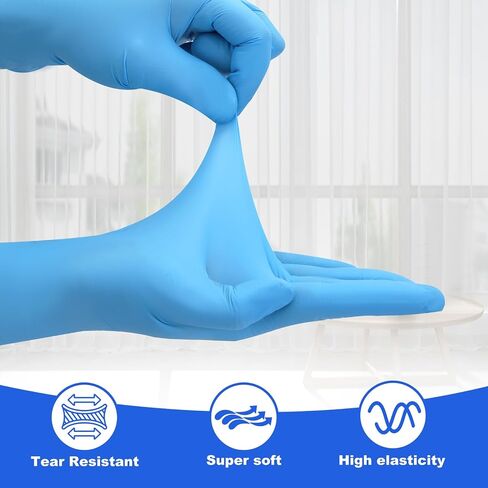 Powder Free Disposable Gloves -100 Pack 3.6Mil- Blue Vinyl Medical Exam Gloves Food Gloves (S/M/L/XL) in Saudi Arabia