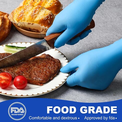 Powder Free Disposable Gloves -100 Pack 3.6Mil- Blue Vinyl Medical Exam Gloves Food Gloves (S/M/L/XL) in Saudi Arabia