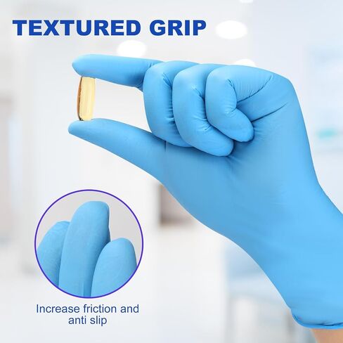 Powder Free Disposable Gloves -100 Pack 3.6Mil- Blue Vinyl Medical Exam Gloves Food Gloves (S/M/L/XL) in Saudi Arabia