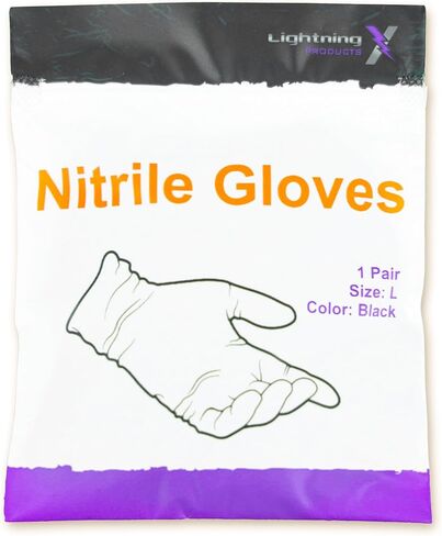 Lightning X Nitrile Exam Glove Pairs | Individually Packed | 50 Gloves | 25 Pairs | Resealable Zip Bag - Large (Fits Most) in Saudi Arabia