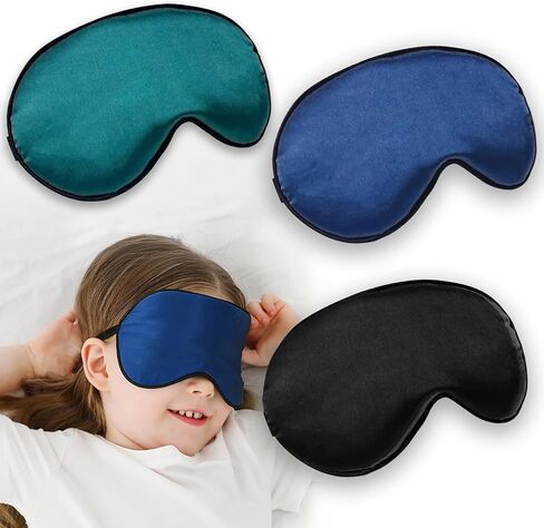أقنعة النوم، عبوة من 3 أقنعة عين فائقة النعومة مع حزام قابل للتعديل للنوم، غطاء عين معتم أثناء النوم، غطاء عيون ليلي للرجال والنساء (أسود، أخضر، أزرق) in Kuwait