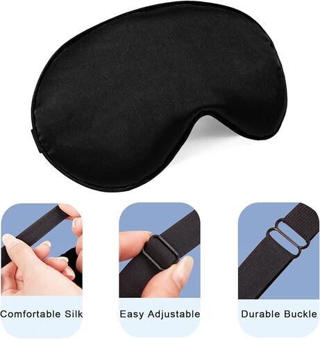 أقنعة النوم، عبوة من 3 أقنعة عين فائقة النعومة مع حزام قابل للتعديل للنوم، غطاء عين معتم أثناء النوم، غطاء عيون ليلي للرجال والنساء (أسود، أخضر، أزرق) in Kuwait