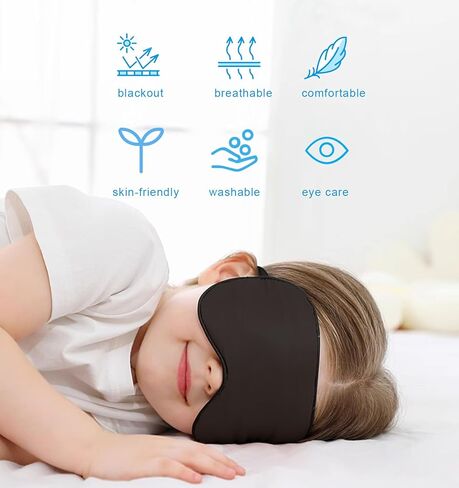 أقنعة النوم، عبوة من 3 أقنعة عين فائقة النعومة مع حزام قابل للتعديل للنوم، غطاء عين معتم أثناء النوم، غطاء عيون ليلي للرجال والنساء (أسود، أخضر، أزرق) in Kuwait