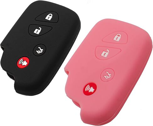 غطاء مفتاح فوب من السيليكون مناسب لكزس RX350 ES350 IS250 GX460 LX570 IS350 GS430 GS300 GS450h is F HYQ14AEM HYQ14ACX | اكسسوارات السيارات | حافظة حماية لمفتاح التحكم عن بعد - أسود ووردي in Kuwait