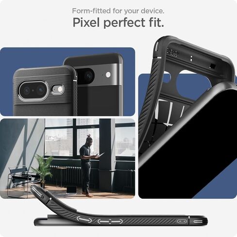 Spigen Rugged Armor مصمم لحافظة Pixel 8 (2023) - أسود مطفي in Kuwait