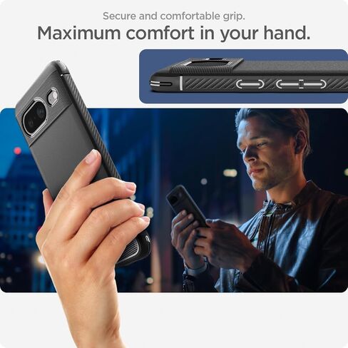 Spigen Rugged Armor مصمم لحافظة Pixel 8 (2023) - أسود مطفي in Kuwait