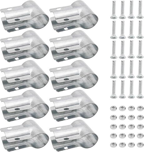 1-1/4 x 1-1/4'' TEE Joint End Rail T Clamp, Greenhouse Cross Grid Pipe Connector with Bolts and Nuts, Carbon Steel Q235B Pipe Fitting Clip for Tube OD 1-1/4''(10Packed) in Saudi Arabia