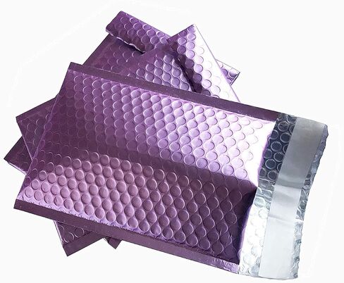 ProLine Matte Metallic Purple Bubble Padded Mailers Extra Wide #0 6.5x10 Inch Self Seal Padded Envelopes (25) in Saudi Arabia