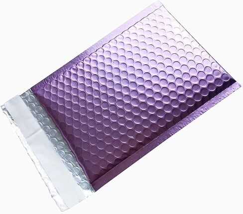 ProLine Matte Metallic Purple Bubble Padded Mailers Extra Wide #0 6.5x10 Inch Self Seal Padded Envelopes (25) in Saudi Arabia