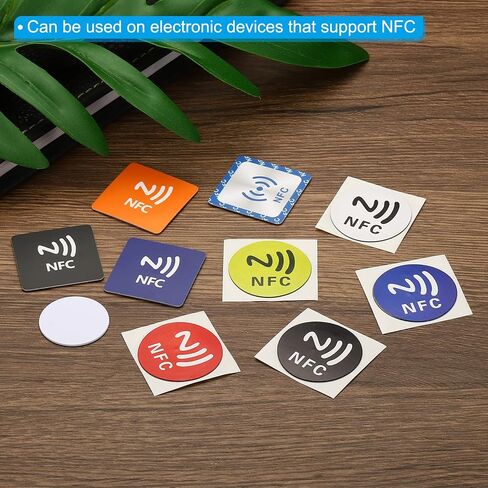 PATIKIL NFC Stickers, 4 Pack NTAG216 Tag Sticker 888 Bytes Memory Fully Programmable Square NFC Tags for Phone, NFC-Enabled Devices, Orange in Saudi Arabia